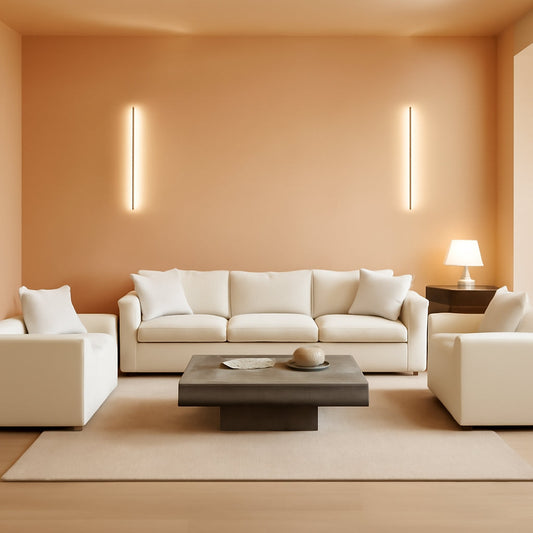 3 Piece Sofa Set Beige Chenille With 7 Pillows Living Room-0