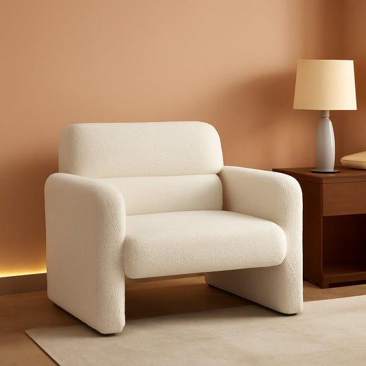 33Inch Sherpa Upholstered Accent Chair With Armrests-0