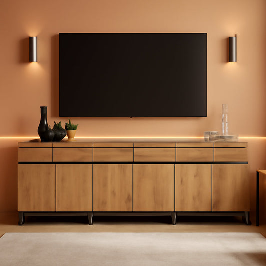 3 In 1 TV Stand For TVs Up To 110 Inch With Adjustable Shelves-0