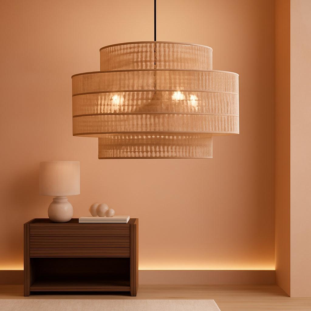 24 Inch Bohemian Handwoven Rattan Chandelier 6 Light-0