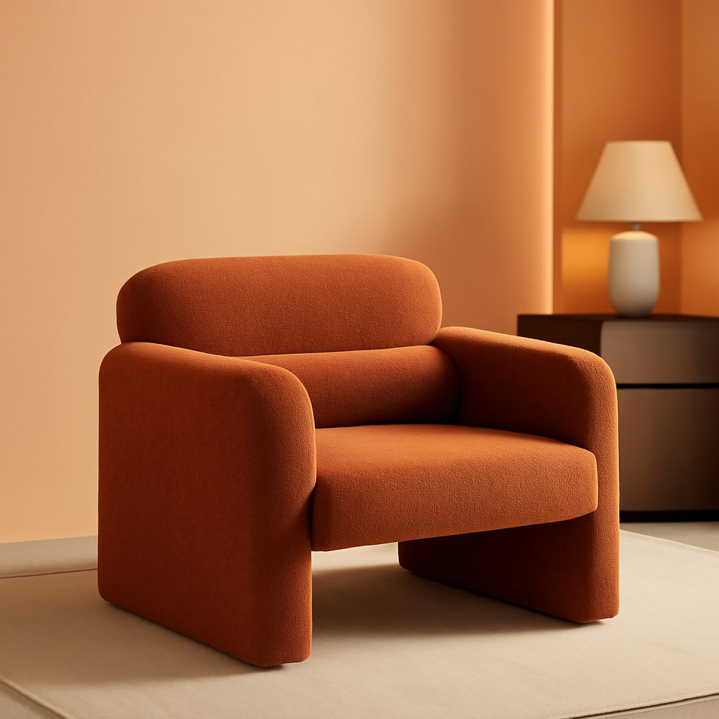 33.86 Inch Sherpa Upholstered Armchair For LivingRoom-0