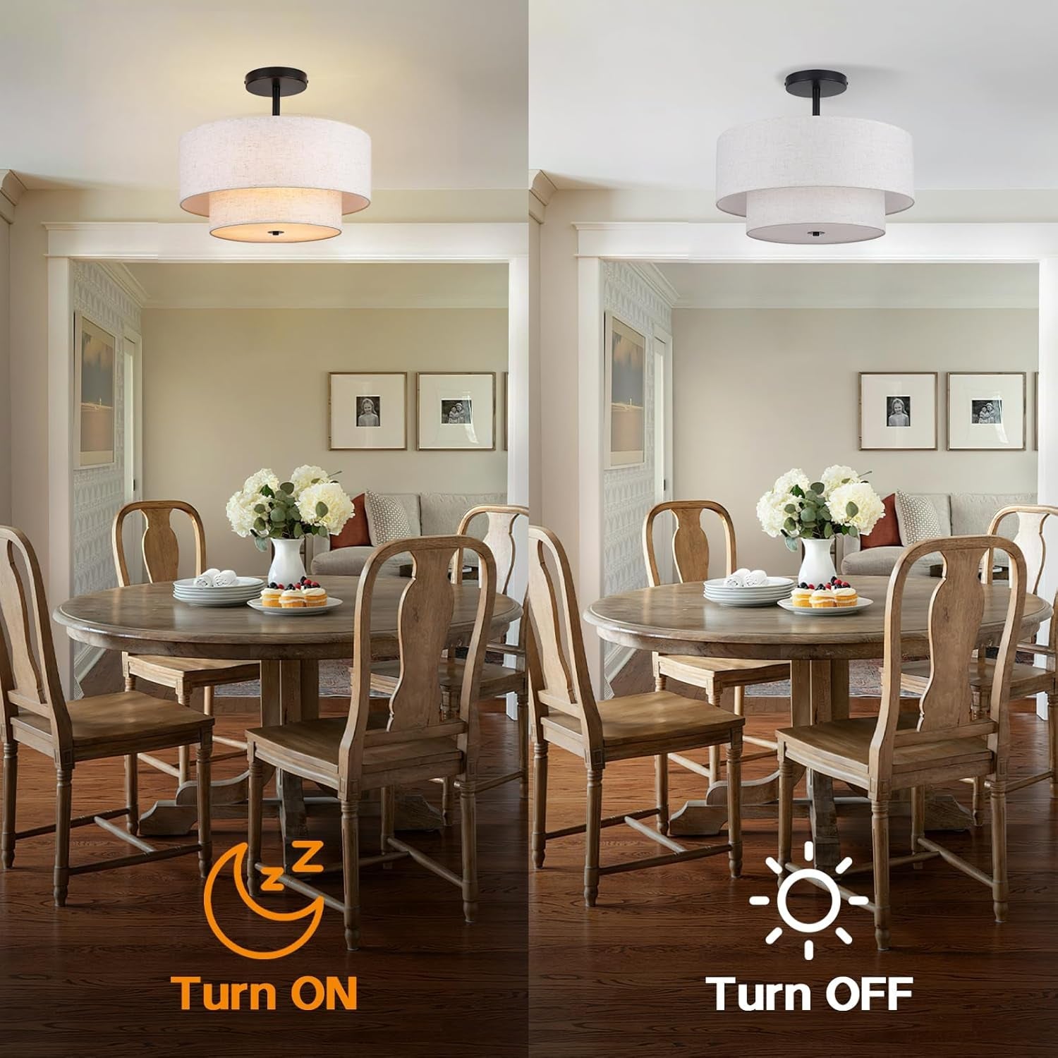 18 Inch Industrial Grade Drum Semi Flush Ceiling Light-3