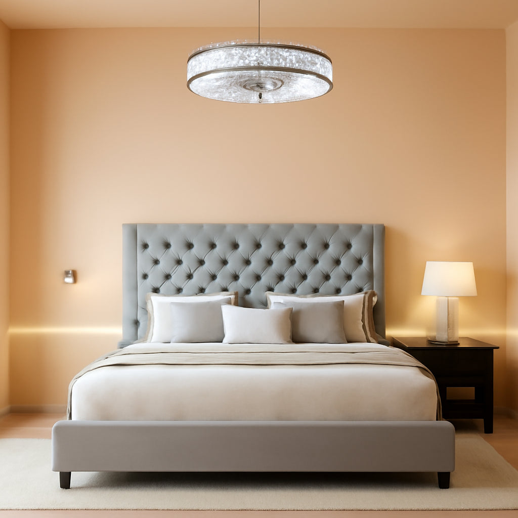 20 Inch White Ceiling Fan With Light Remote Dimmable 6 Speeds Low Profile Flush Mount-0