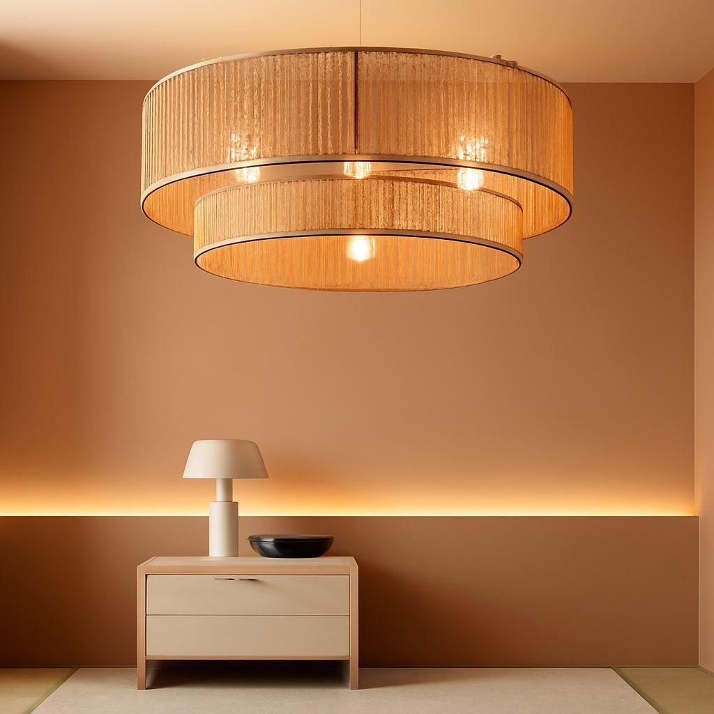 20 Inch Rattan Boho Ceiling Fan With Integrated LED Light-0